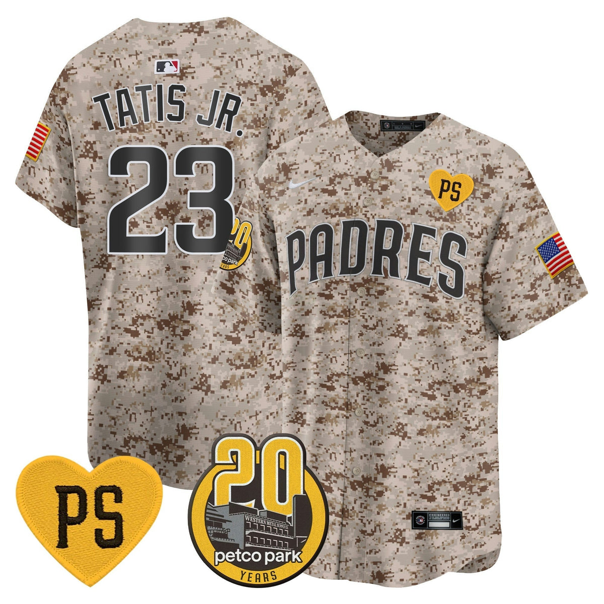 MLB Men’s “For Peter” & Petco Park 20th Patch USMC Vapor Premier Limited Jersey