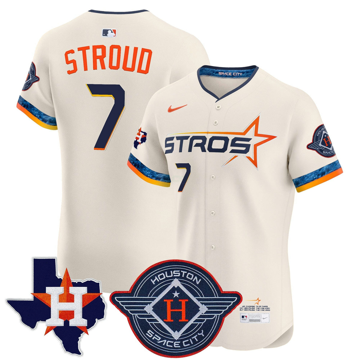 MLB Men’s Houston 2025 City Connect Texas Patch Vapor Premier Elite Jersey