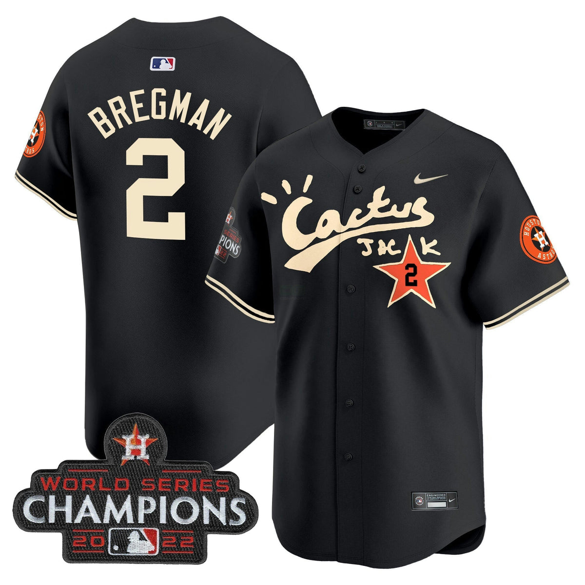 MLB Men’s Houston Cactus Jack Champions Patch Vapor Premier Limited Jersey