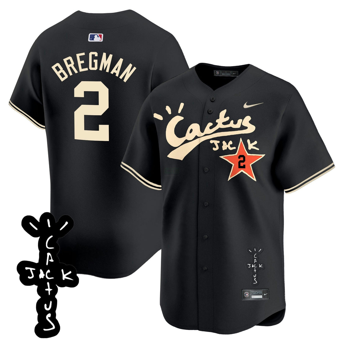 MLB Men’s Houston Cactus Jack Patch Vapor Premier Limited Jersey V2 – Stitched