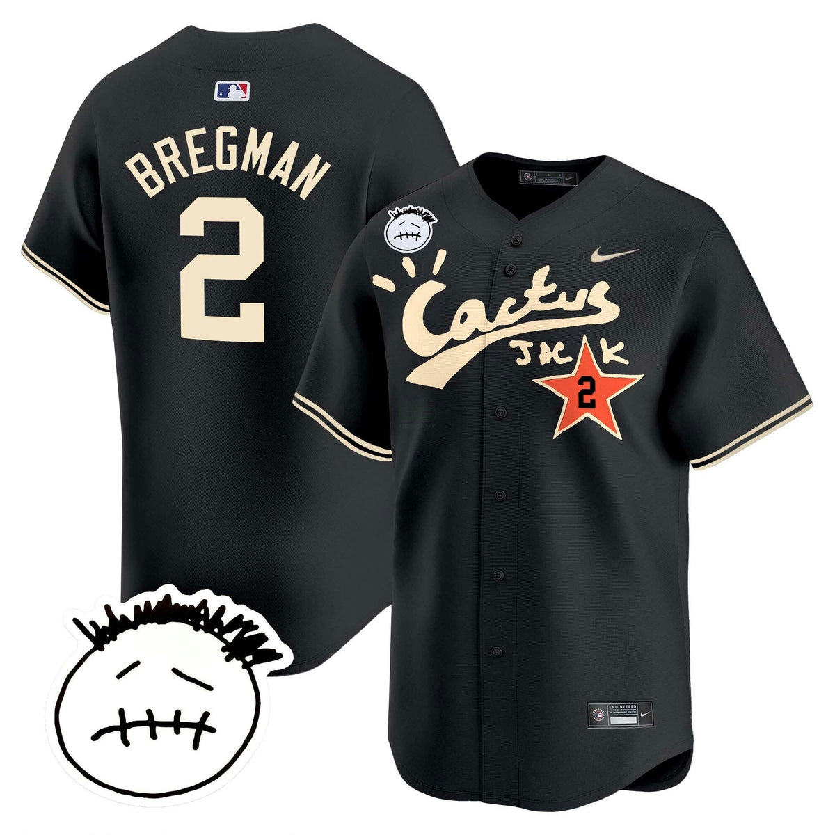 MLB Men’s Houston Cactus Jack Patch Vapor Premier Limited Jersey V4 – Stitched