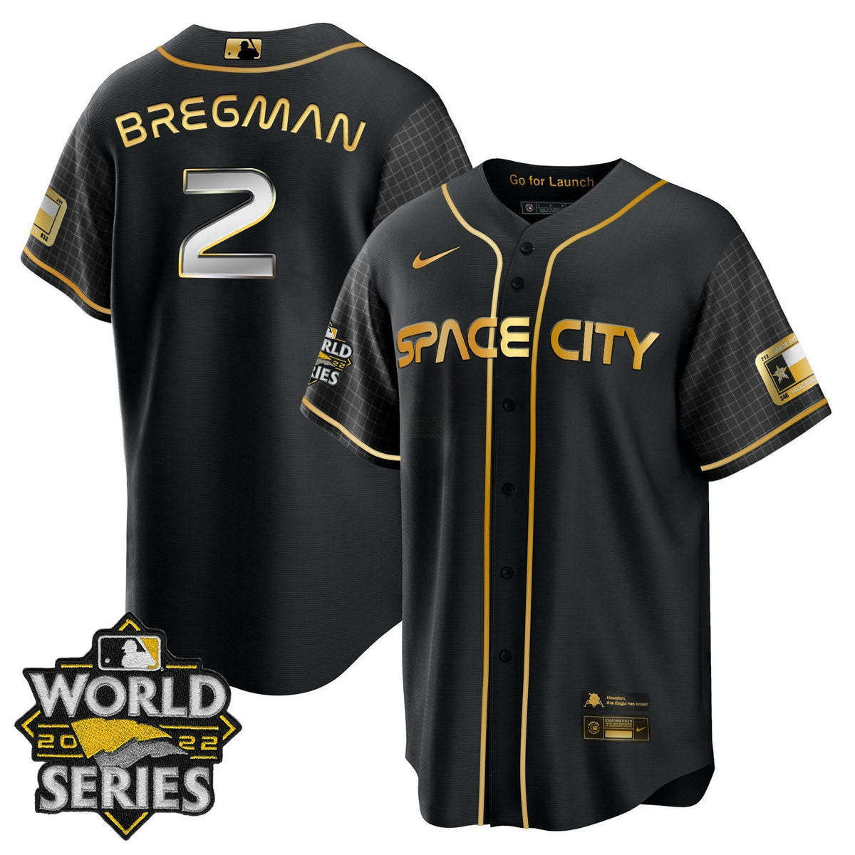 MLB Men’s Houston Space City Gold 2022 World Series Jersey