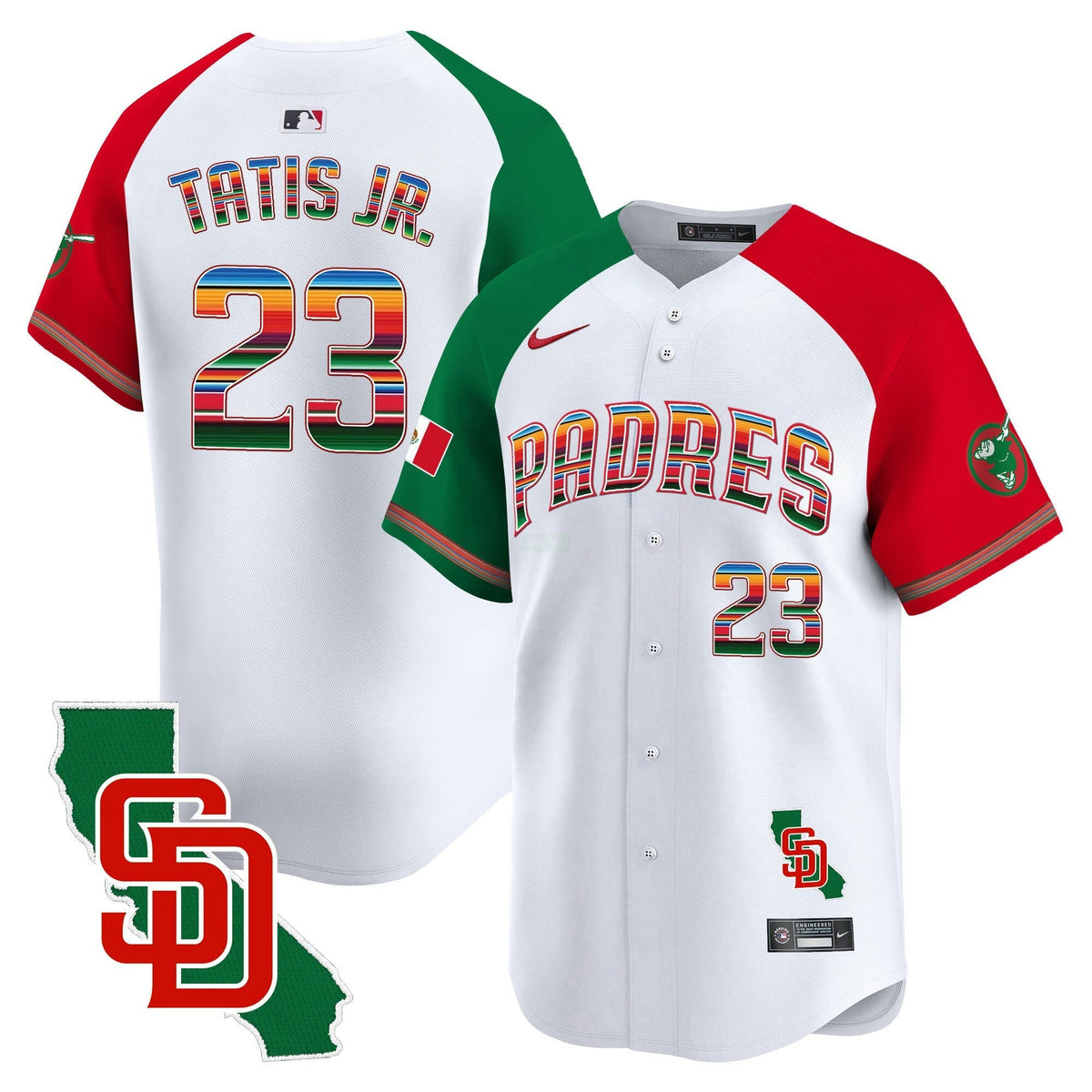 MLB San Diego Padres Men’s Mexico California Patch Vapor Premier Limited Jersey