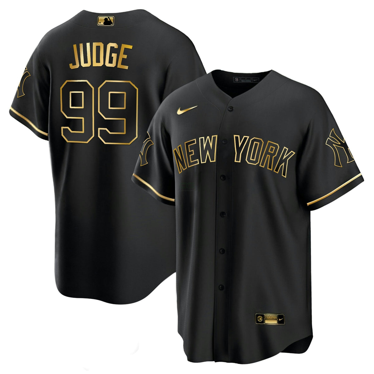 MLB Men’s New York White Gold & Black Gold Jersey