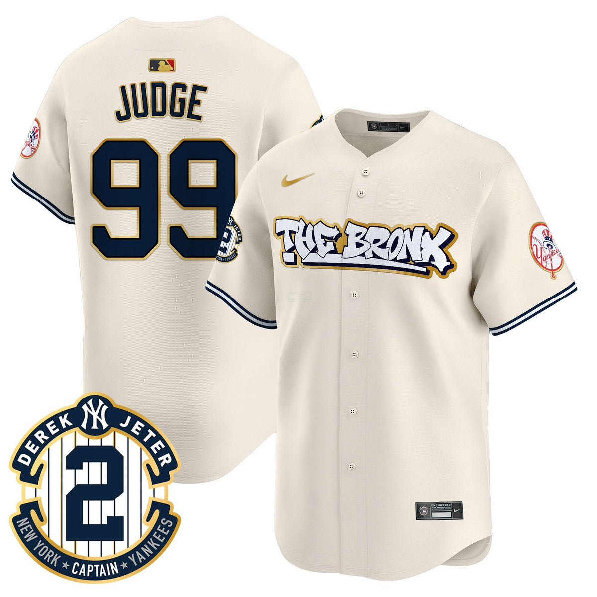 MLB Men’s New York The Bronx Graffiti Gold Trim Vapor Premier Limited Jersey