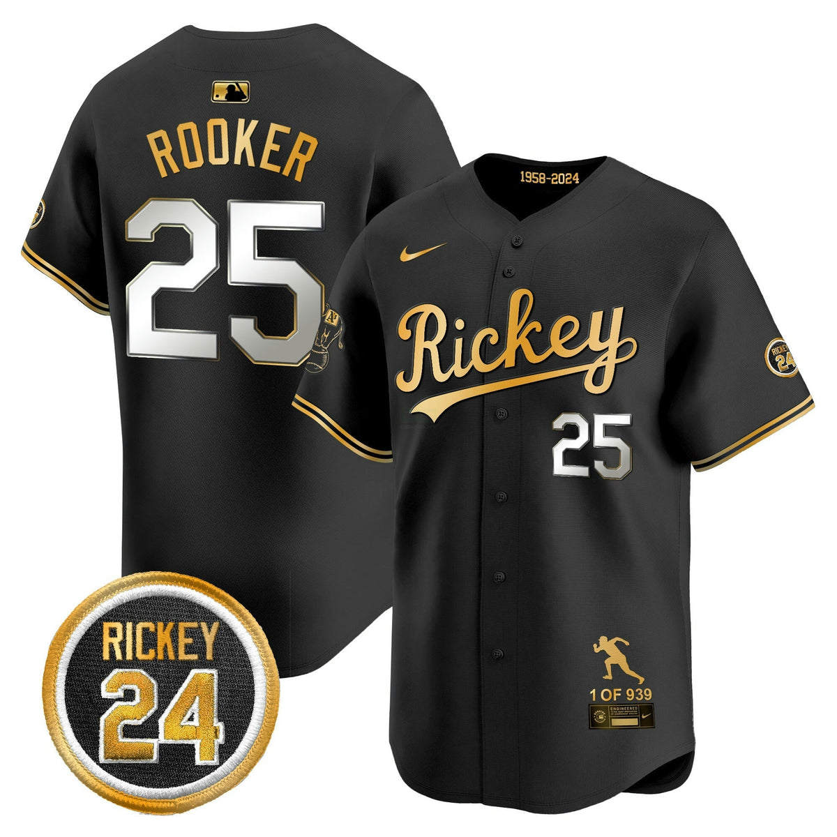 MLB Men’s Oakland Rickey Tribute style Vapor Premier Limited Jersey