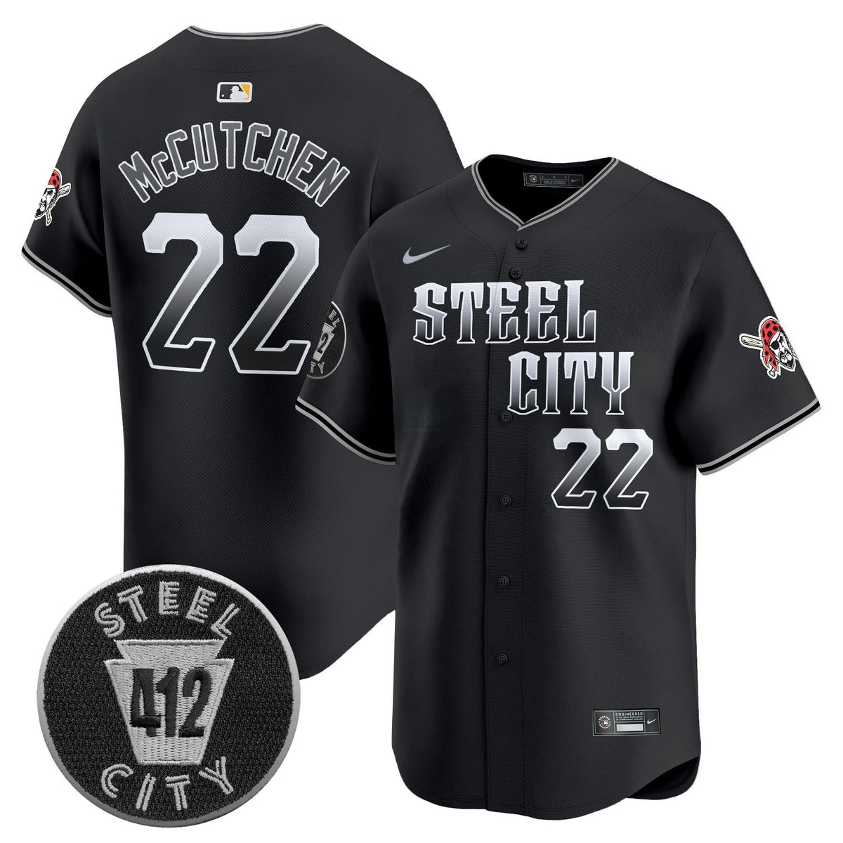 MLB Men’s Pittsburgh 412 Patch Vapor Premier Limited Jersey V8