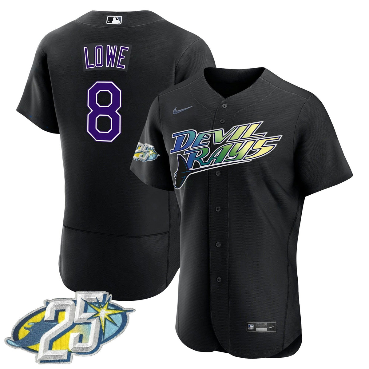 MLB Men’s Tampa Bay 25th Anniversary Patch Flex Base Jersey