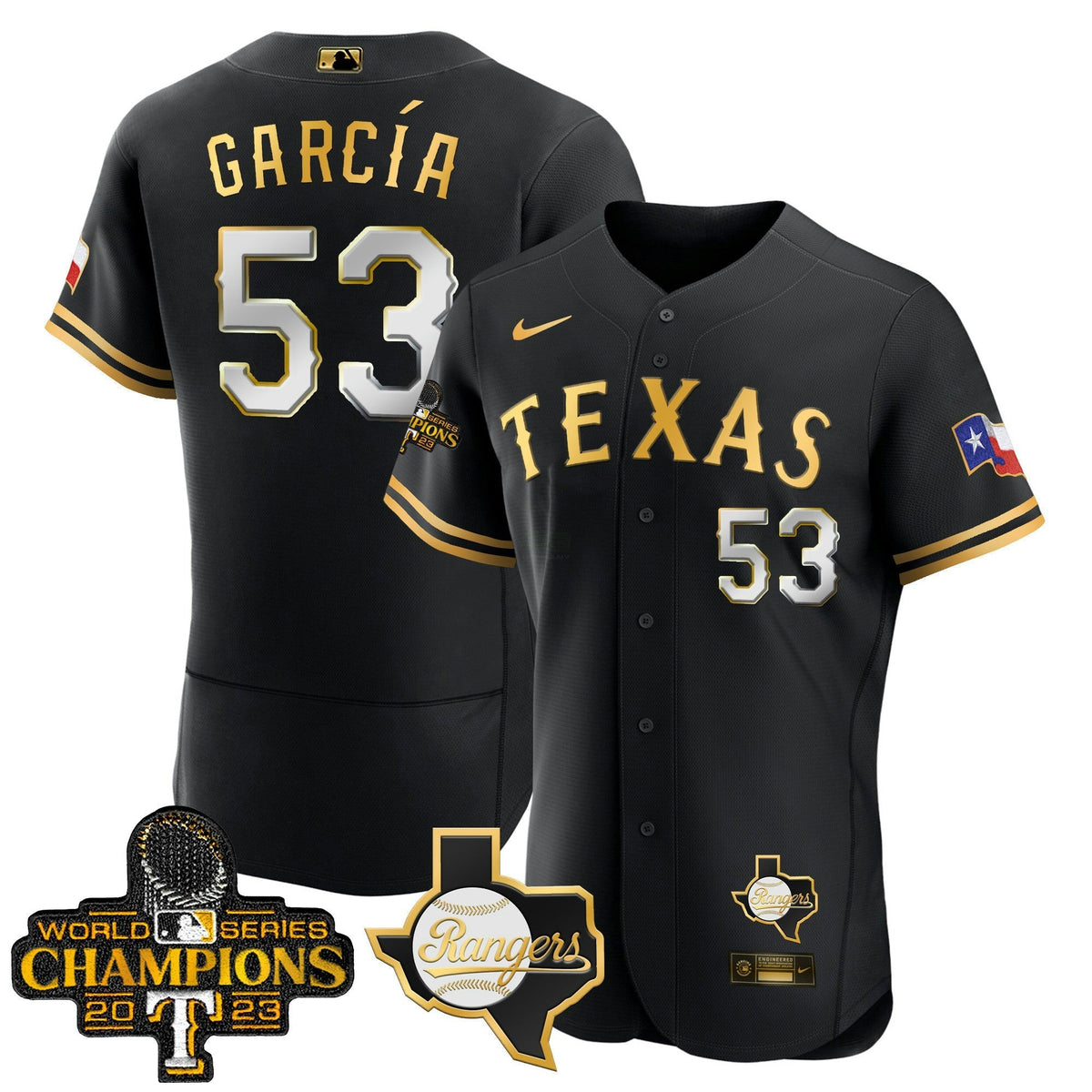 MLB Men’s Texas 2023 World Series Champions Flex Base Jersey V2