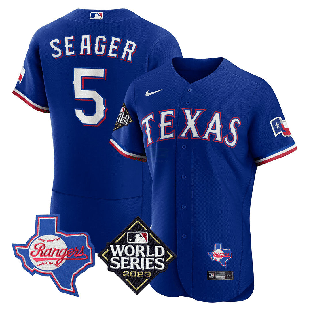 MLB Men’s Texas Texas State & 2023 World Series Patch Jersey