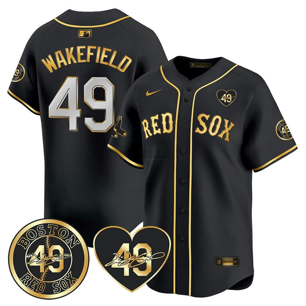 MLB Men’s Tim Wakefield Memorial Patch Vaper Premier Limited Jersey – All Stitched