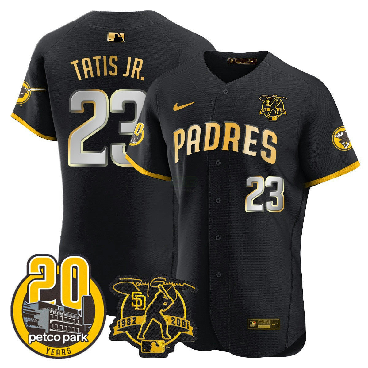MLB Men’s Tony Gwynn & Petco Park 20th Patch Vapor Premier Elite Jersey