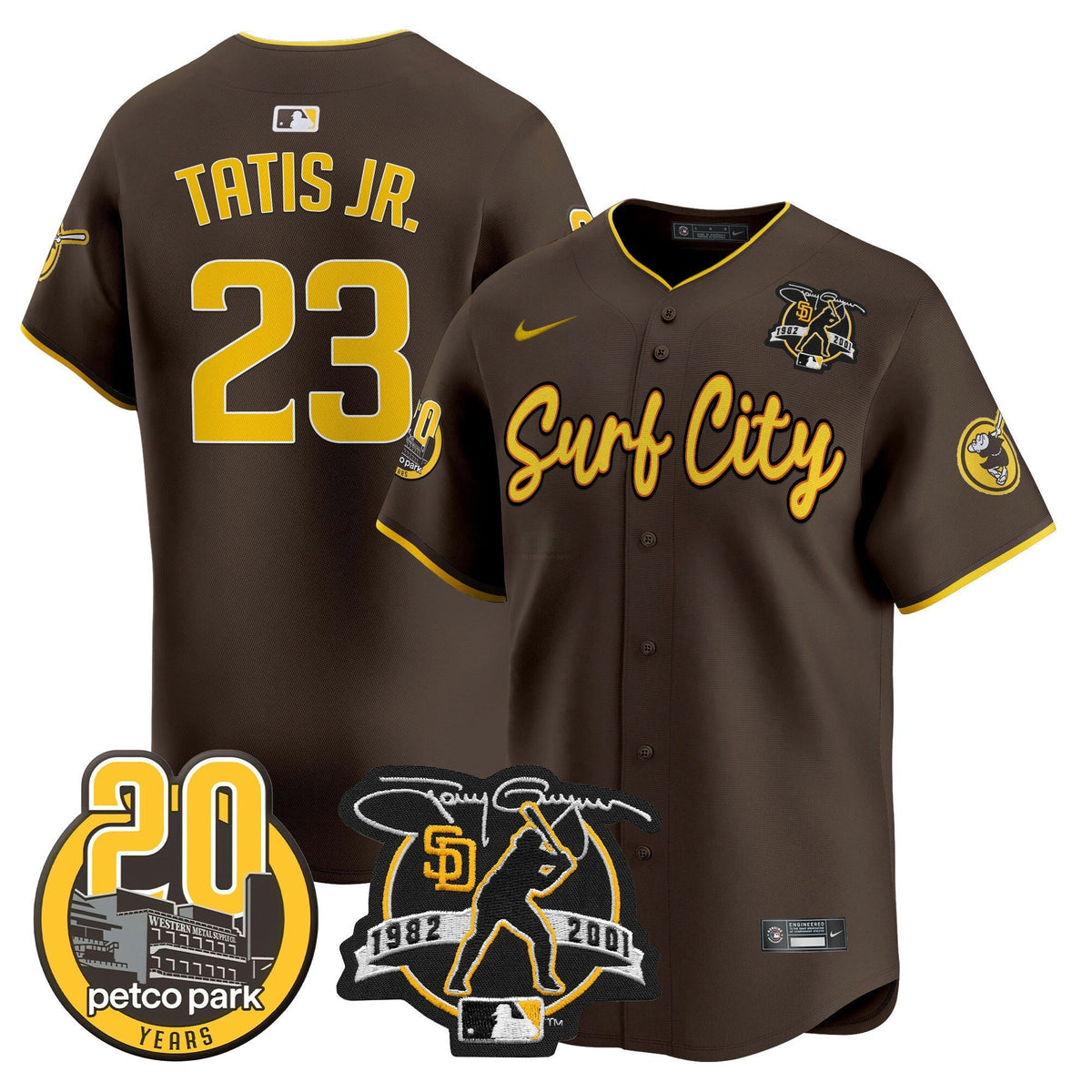 MLB Men’s Tony Gwynn & Petco Park 20th Patch Vapor Premier Limited Jersey V3