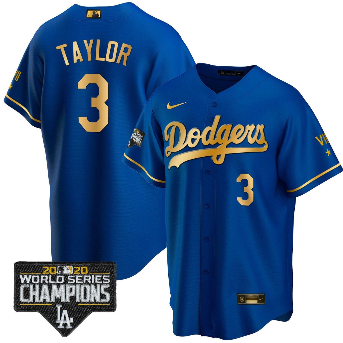 MLB Men’s World Series Patch Gold Limited Jersey