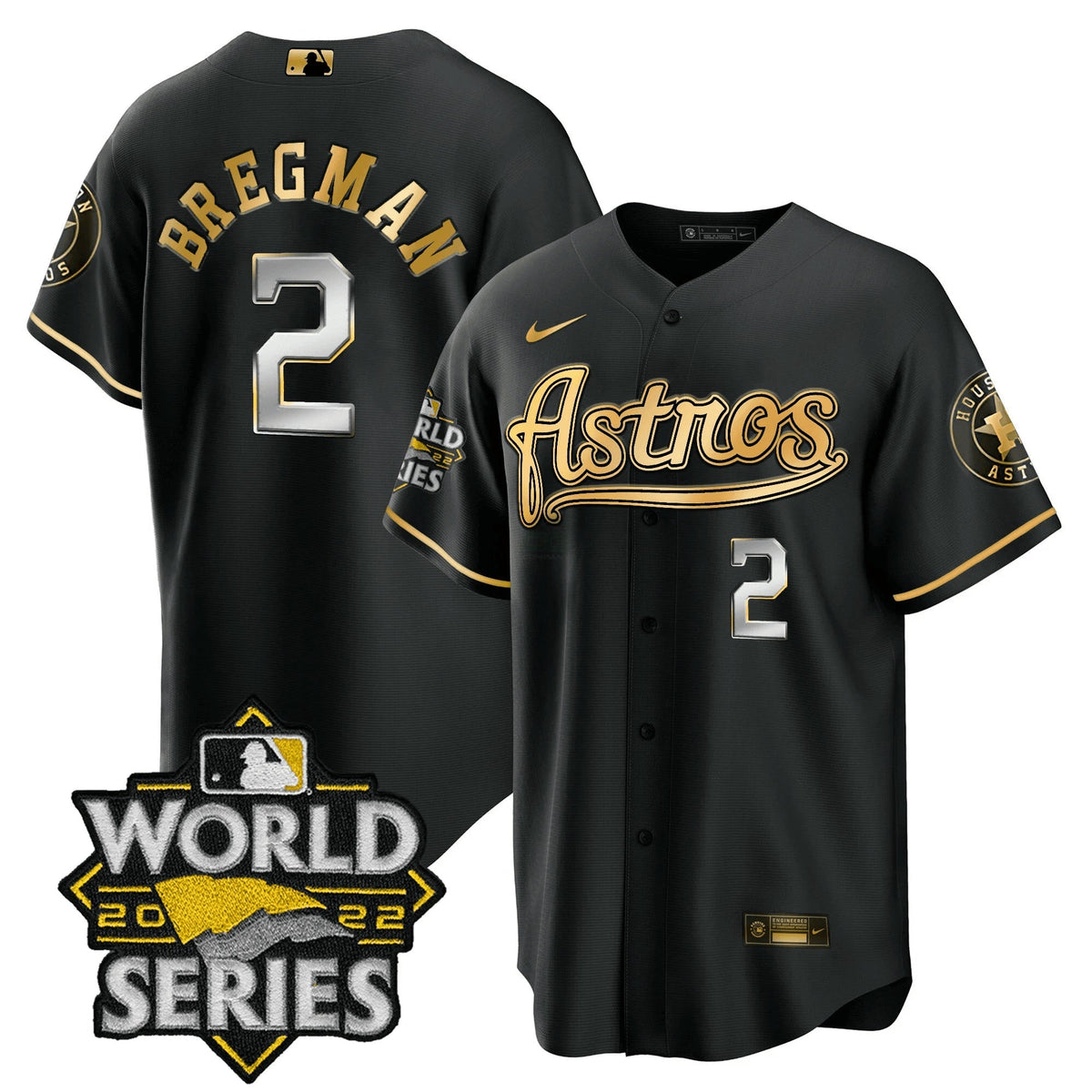 MLB Men’s World Series & Throwback Patch Gold Jersey V2