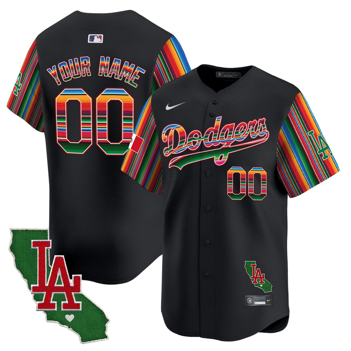 MLB Los Angeles Dodgers Mexico California Patch Vapor Premier Limited Jersey V5