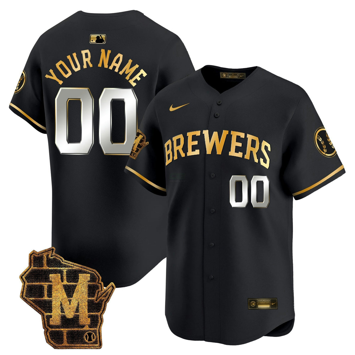 MLB Milwaukee Home Patch Vapor Premier Limited Jersey