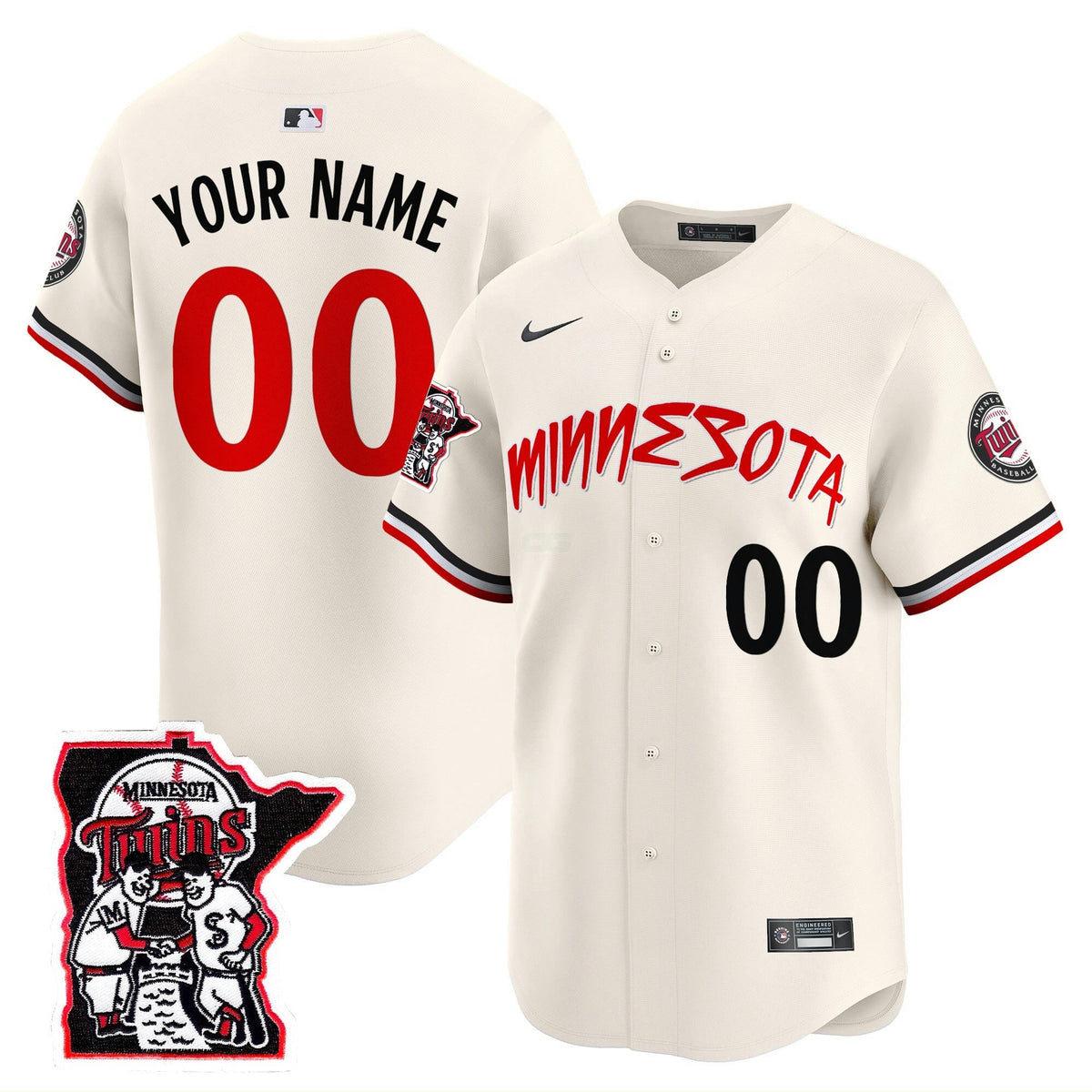 MLB Minnesota Shaking Hands Patch Vapor Premier Limited Jersey