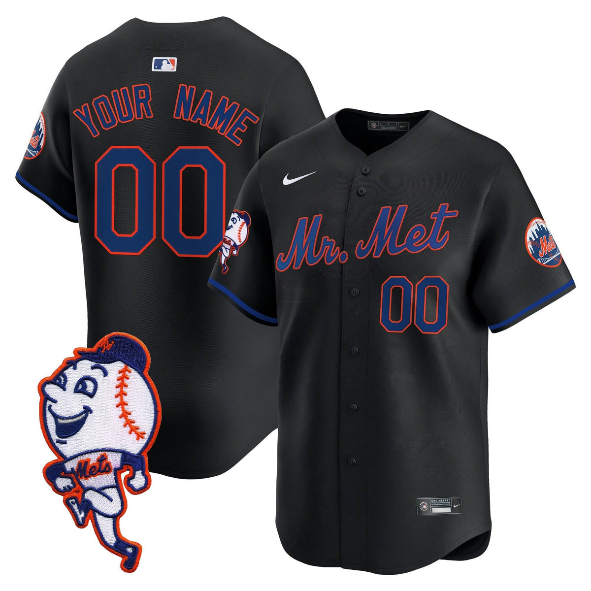 MLB Mr. Met Patch Vapor Premier Limited Jersey