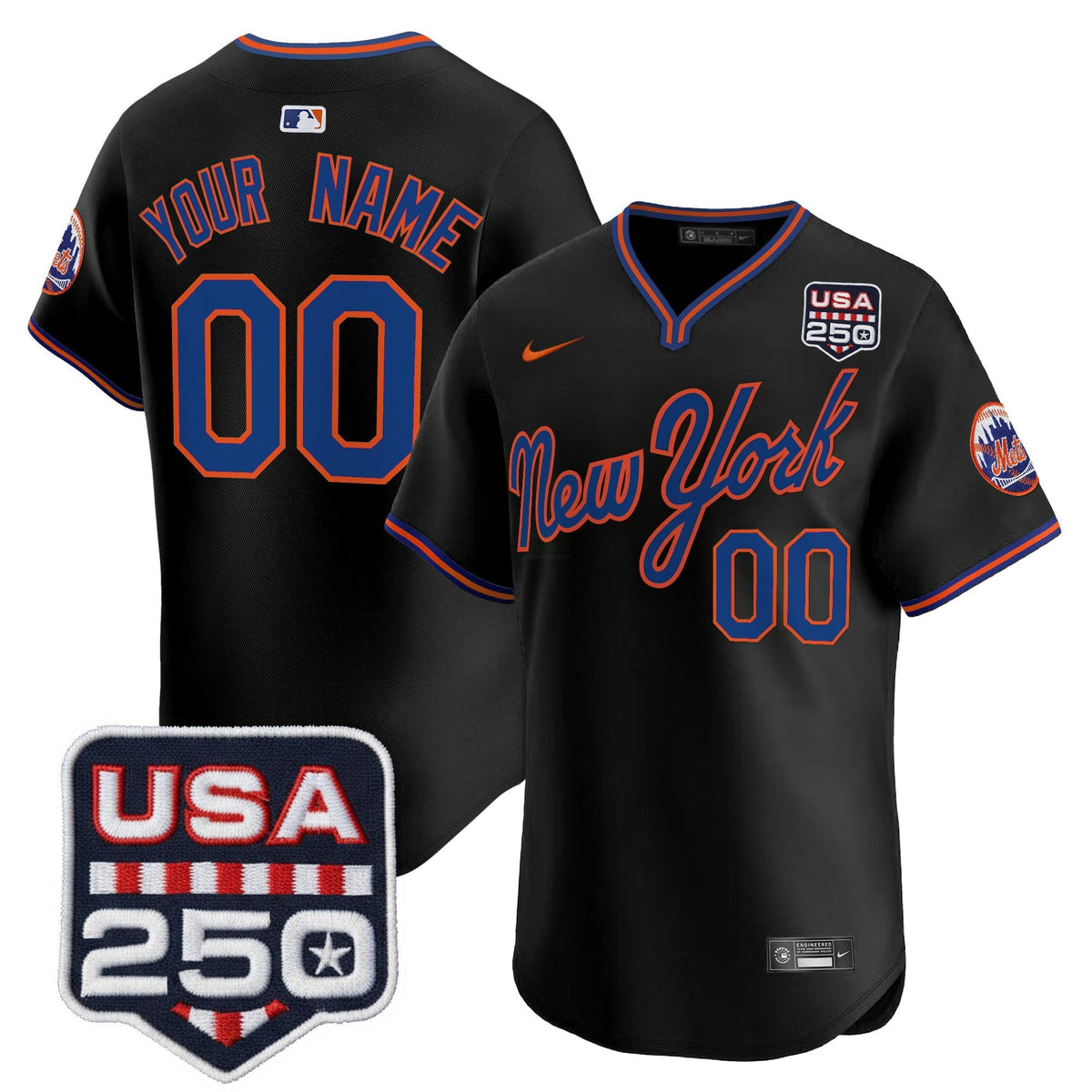 MLB New York Road Alternate & 250America Patch Vapor Limited Jersey