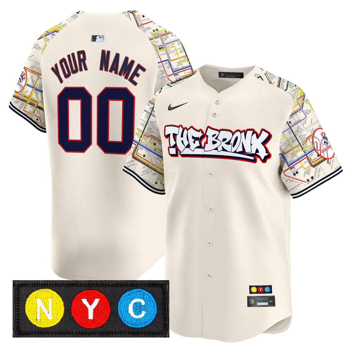 MLB New York The Bronx Subway Style Vapor Premier Limited Jersey – Stitched