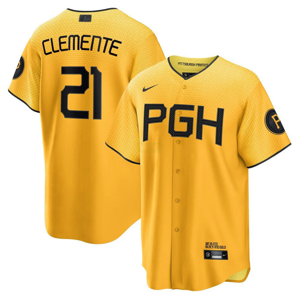 MLB Roberto Clemente Pittsburgh Gold City Connect Jersey