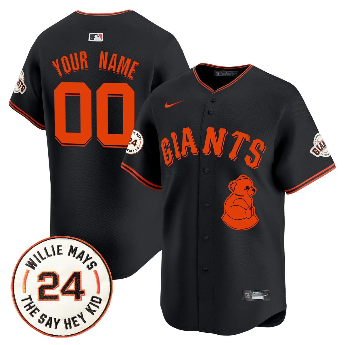 MLB San Francisco 2024 Willie Mays Patch Vapor Premier Limited Jersey V4