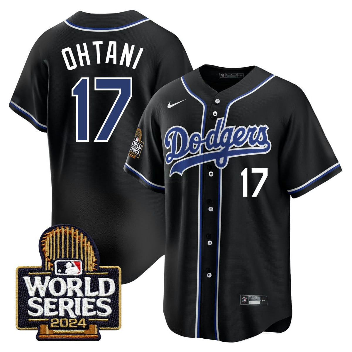 MLB Shohei Ohtani Los Angeles 2024 World Series Black Jersey - Black
