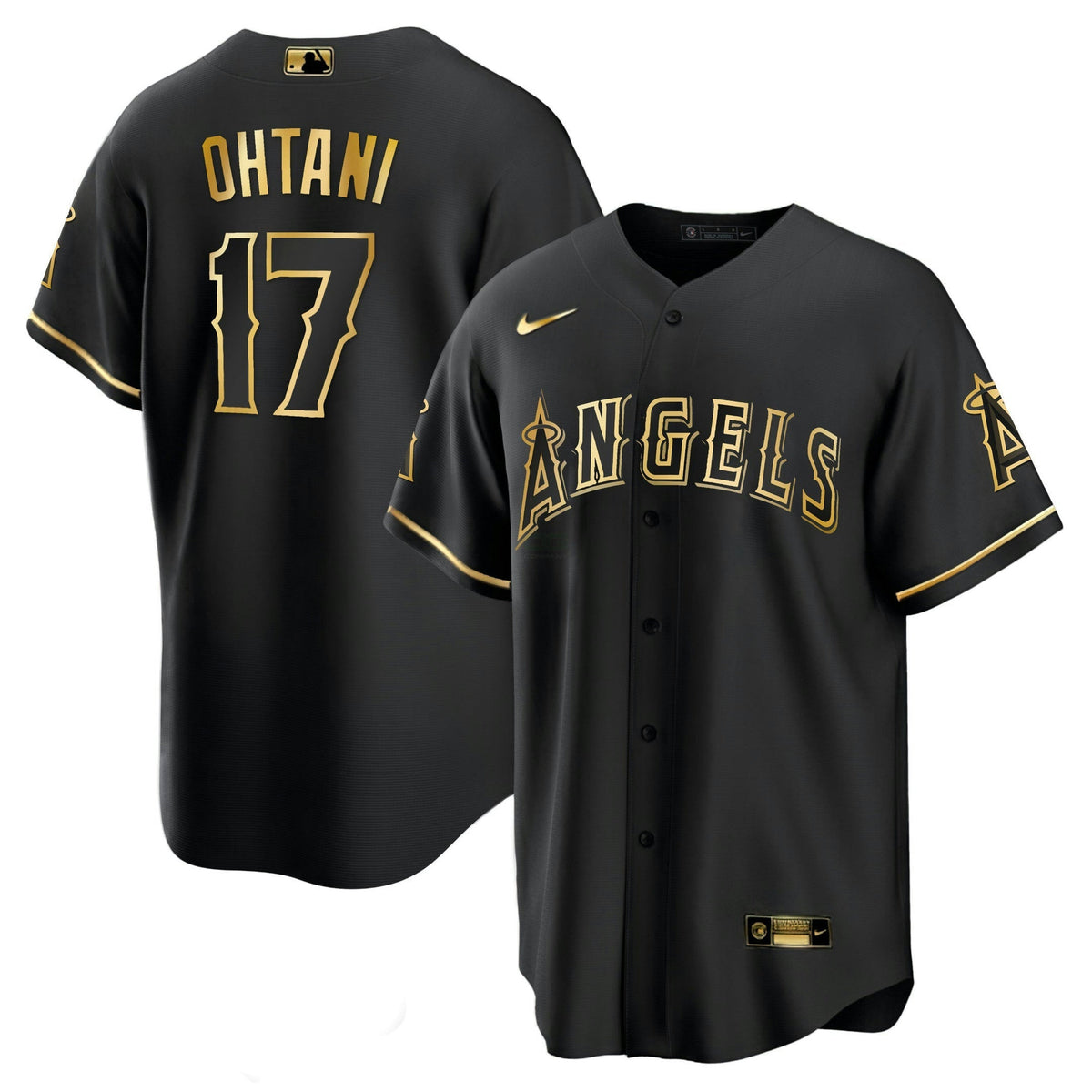 MLB Shohei Ohtani Los Angeles White Gold & Black Gold Jersey