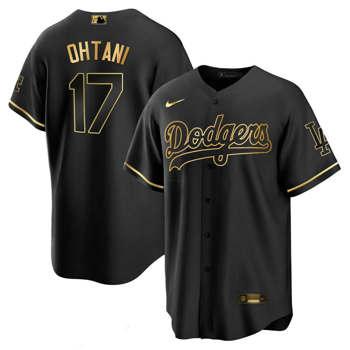 MLB Shohei Ohtani Los Angeles Black Gold Jersey - Black Gold