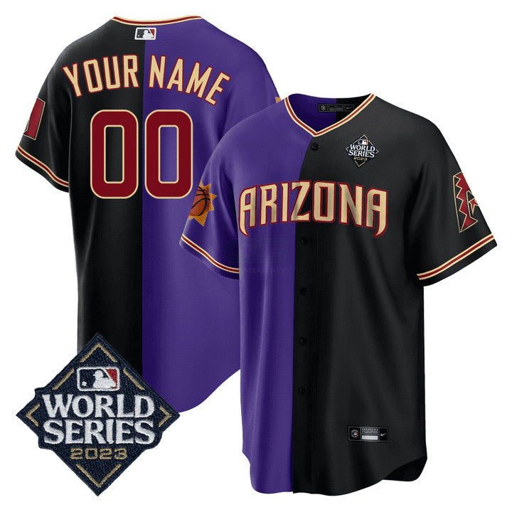 MLB Split Arizona Dbacks – Suns 2023 World Series Patch Jersey - Black