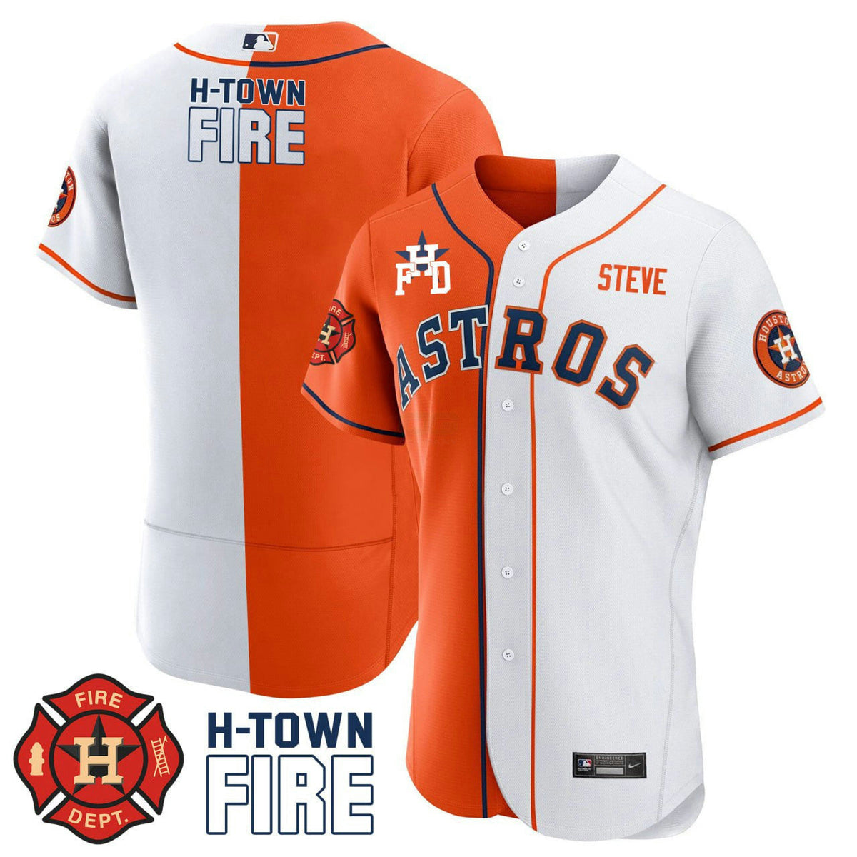 MLB Steve Sherber Houston Split Jersey - Flex Base