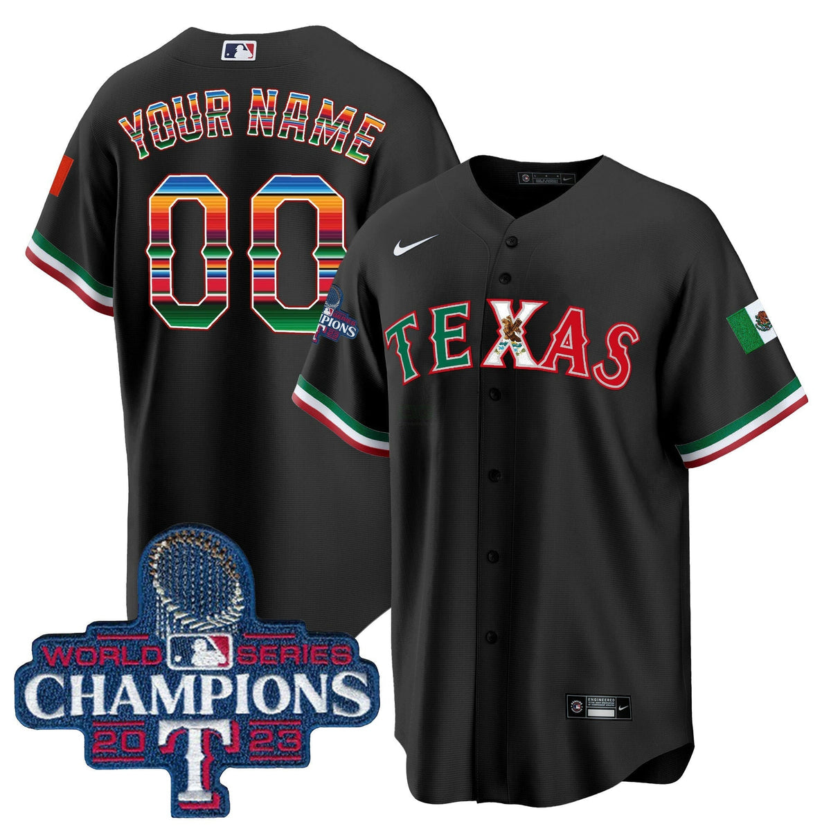 MLB Texas Mexico 2023 World Series Champions Jersey V2