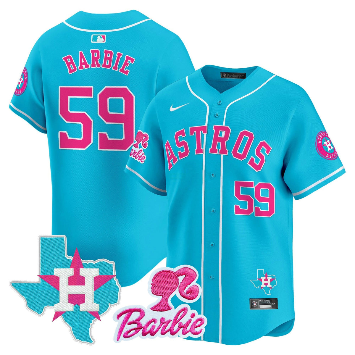 MLB Houston Astros Unisex Barbie Patch Vapor Premier Limited Jersey