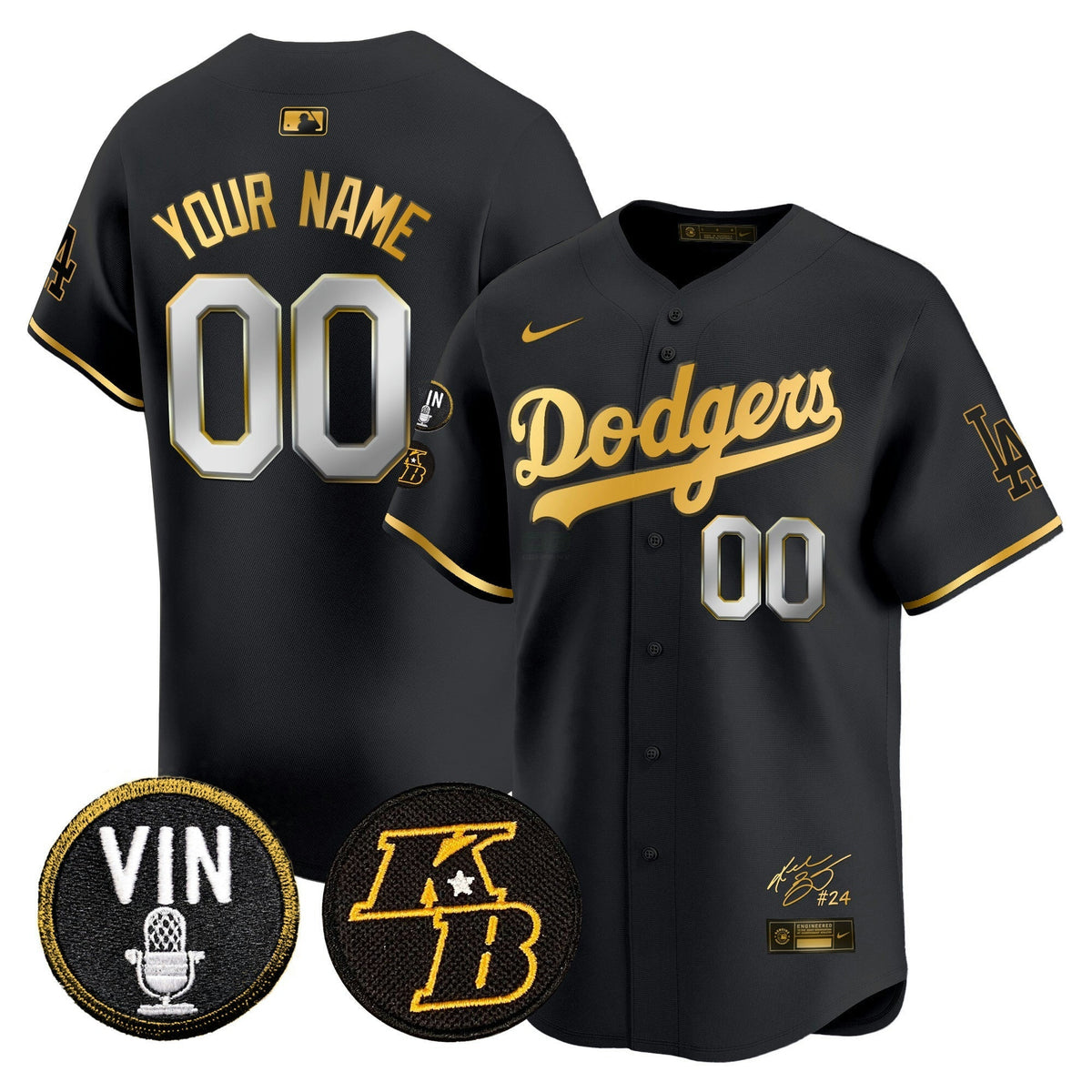 MLB Vin Patch & Kobe Bryant Signature Vapor Premier Limited Jersey