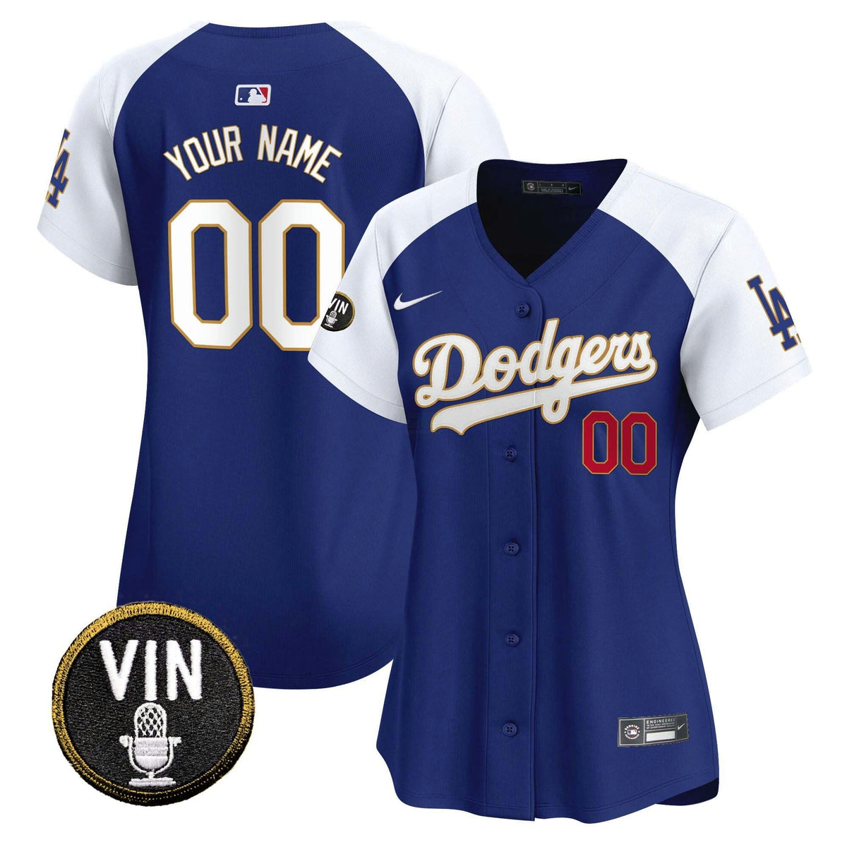 MLB Vin Scully Patch Gold Trim Vapor Premier Limited Jersey