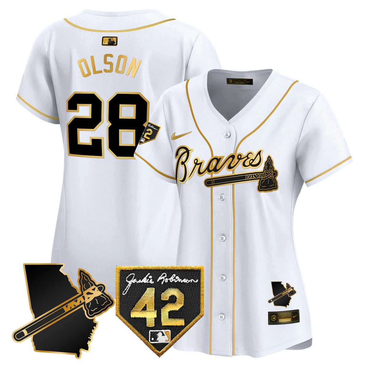 MLB Women’s Atlanta 2024 Robinson & Georgia Patch Vapor Premier Limited Jersey