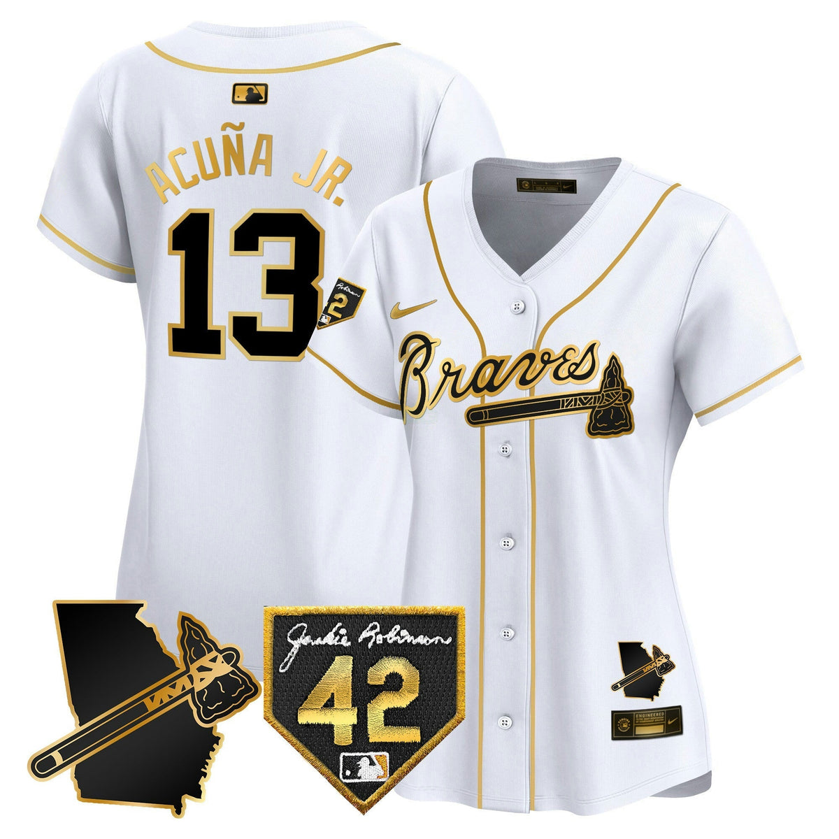 MLB Women’s Atlanta 2024 Robinson & Georgia Patch Vapor Premier Limited Jersey
