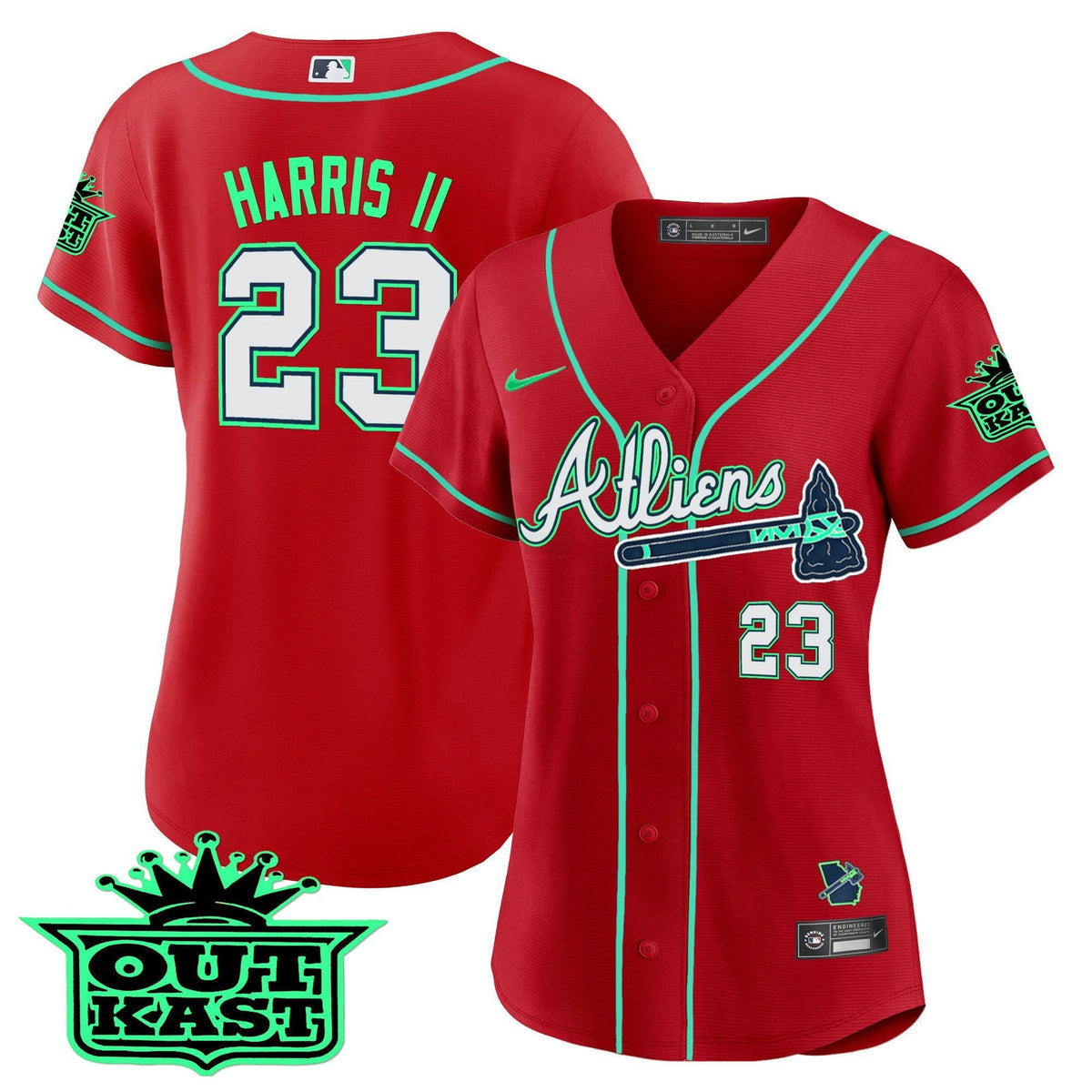 MLB Women’s Atlanta Atliens Jersey – Galaxy Version – Stitched