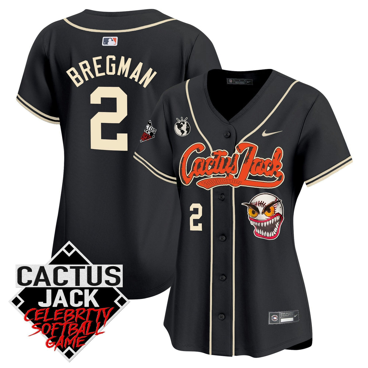 MLB Women’s Cactus Jack Celebrity Softball Game Patch Vapor Premier Limited Jersey