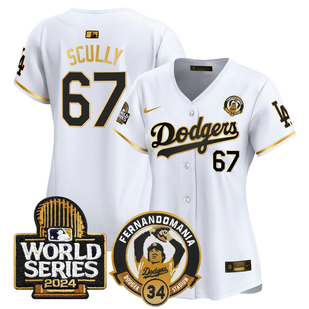 MLB Women’s Fernando Valenzuela & 2024 World Series Patch Vapor Premier Limited Jersey