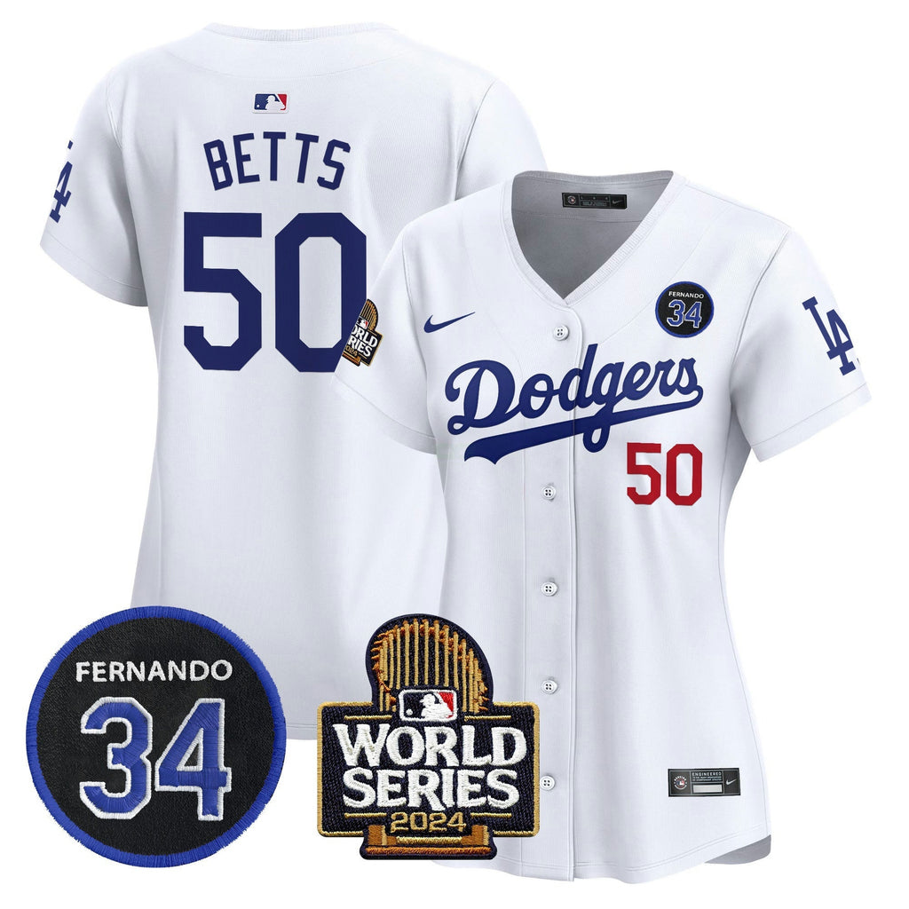 MLB Women’s Fernando Valenzuela & 2024 World Series Patch Vapor Premier Limited Jersey V2