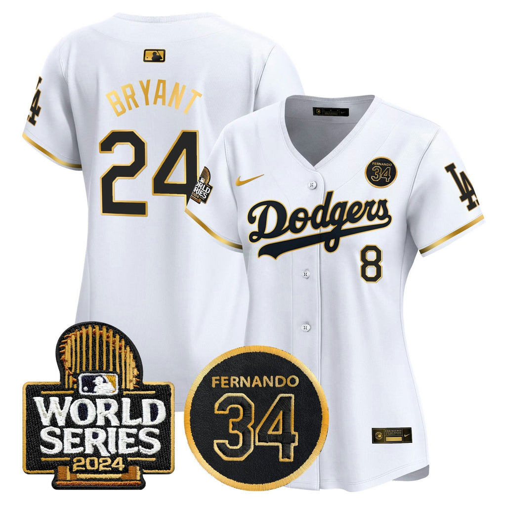 MLB Women’s Fernando Valenzuela Memorial & 2024 World Series Patch Vapor Premier Limited Jersey