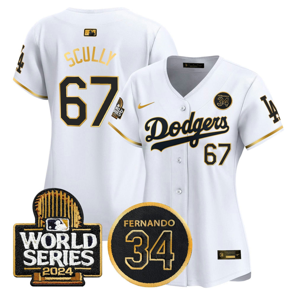 MLB Women’s Fernando Valenzuela Memorial & 2024 World Series Patch Vapor Premier Limited Jersey