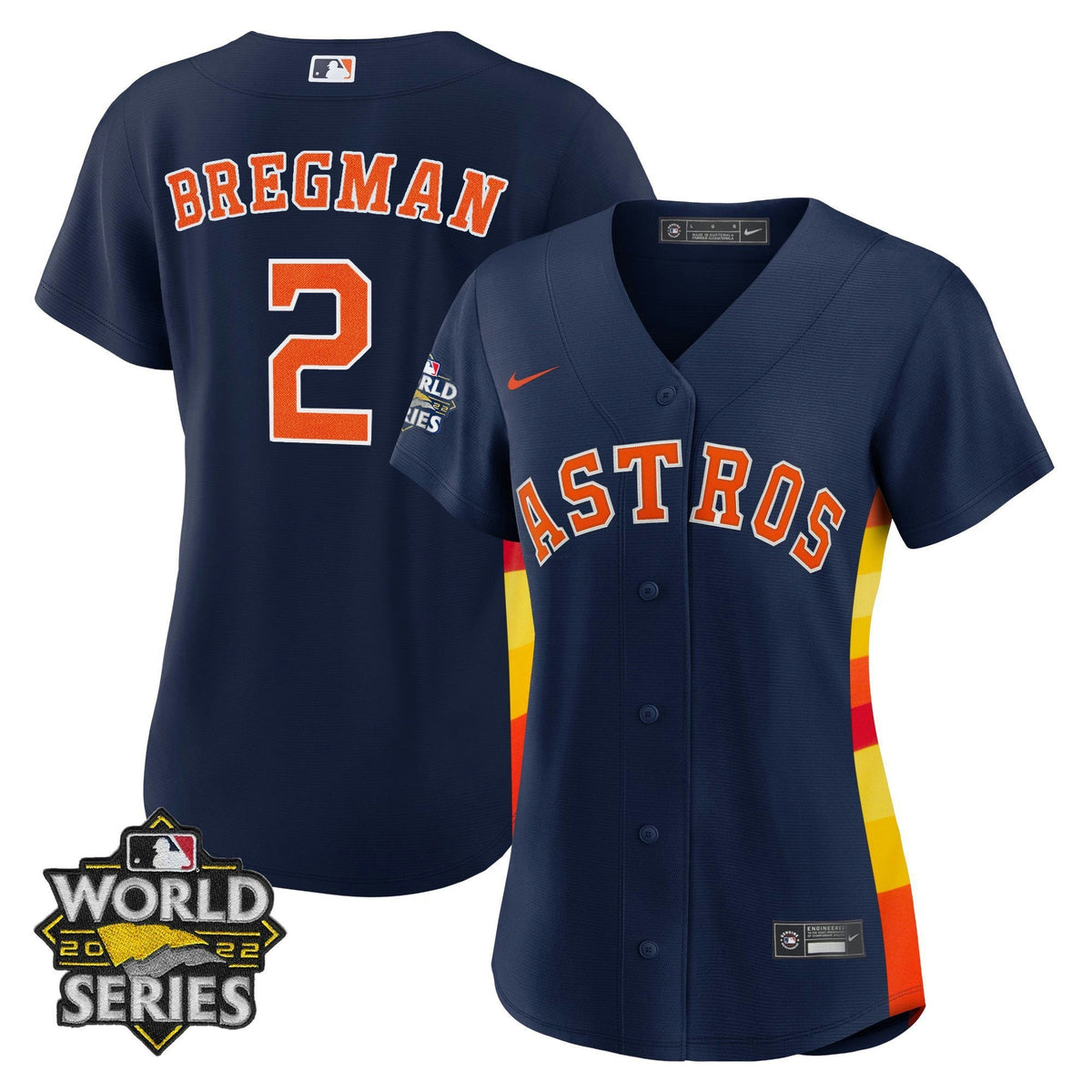 MLB Women’s Houston Alternate Navy Blue 2022 World Series Player Jersey
