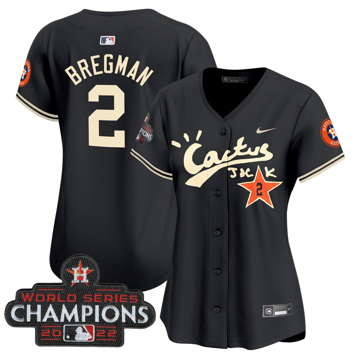 MLB Women’s Houston Cactus Jack Champions Patch Vapor Premier Limited Jersey