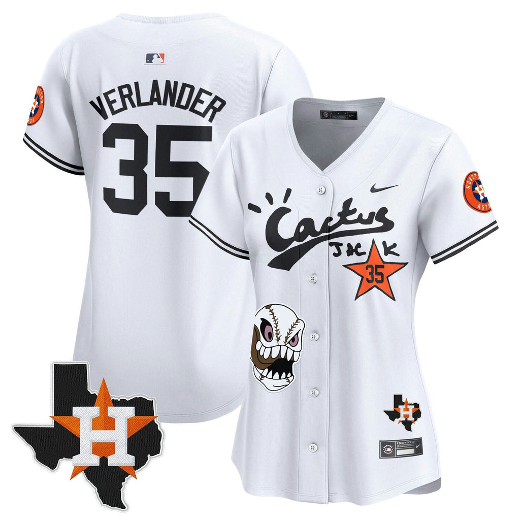 MLB Women’s Houston Cactus Jack Patch Vapor Premier Limited Jersey