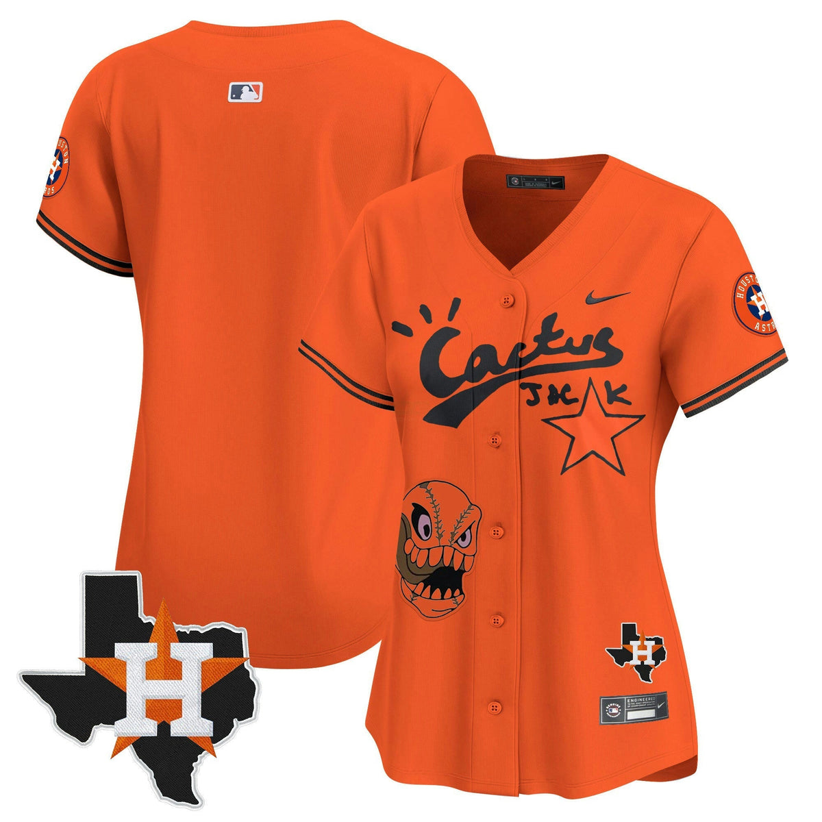MLB Women’s Houston Cactus Jack Patch Vapor Premier Limited Jersey