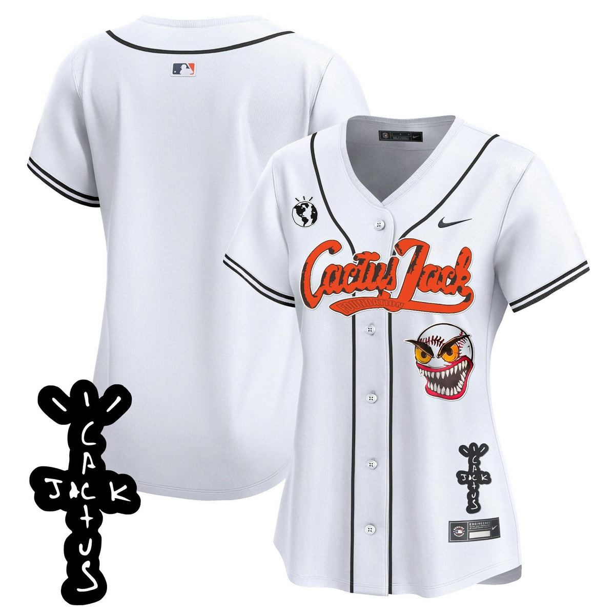 MLB Women’s Houston Cactus Jack Patch Vapor Premier Limited Jersey – Stitched