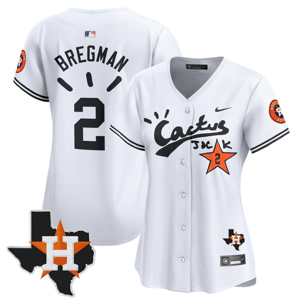 MLB Women’s Houston Cactus Jack Patch Vapor Premier Limited Jersey V10 – Stitched